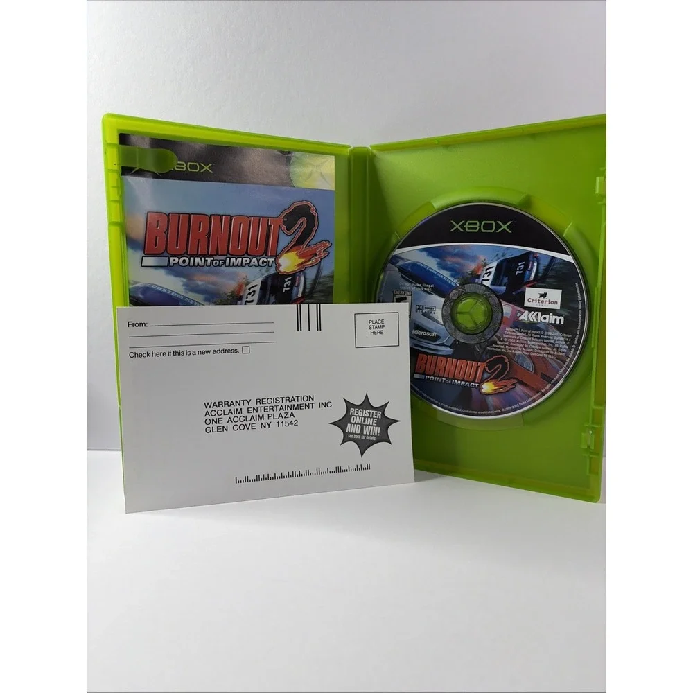 Burnout 2 Point of Impact Developers Cut Microsoft Xbox 2003 CIB Acclaim Racing